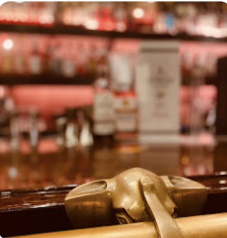 The back bar seen across the counter